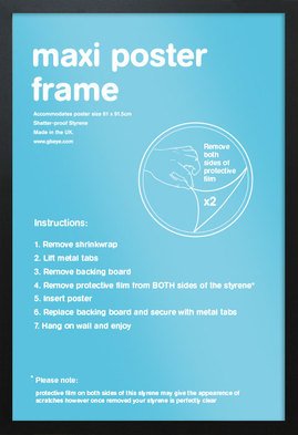 61x91.5cm Cadre Maxi Poster Noir GB eye